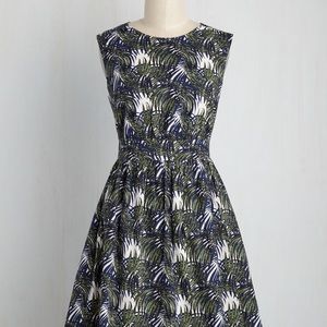 modclotn too much fun dress in palms